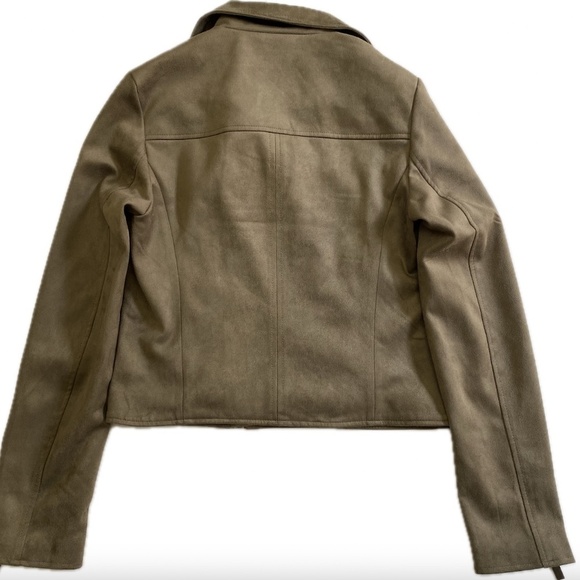 KUT from the Kloth, Edith Faux Suede Moto Jacket, Canyon (Brown/Tan) Size XS NWT - Picture 7 of 14